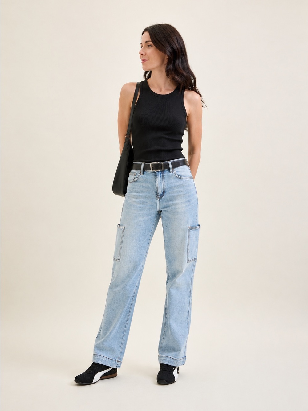 Judy Blue Light Wash Lux Cargo Jeans, SZ 9/29 NWOT